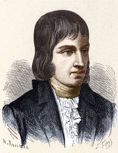 Portrett av Philippe Lebon (1769 - 1804), fransk ingeniør og kjemiker (oppfinner av gassbelysning) - i "" Album de la Science; berømte vitenskapsmenn; Store funn""" 1896. av French School