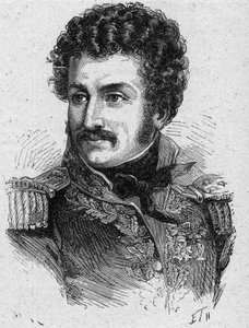 Portrait of Pierre Yriex (Pierre Yrieix) Daumesnil (1776-1832), French general during the First Empire and the Restoration - Engraving of 1889 - Private collection av French School