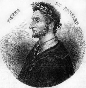 Portrett av Pierre de Ronsard, poet (1524-1585). I ""Frankrikes populære historie"", nd. ca 1885. Gravering. av French School