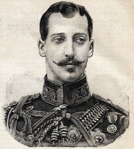 Portrett av prins Albert Victor (1864-1892), hertug av Clarence og Avondale, og barnebarn av dronning Victoria av England, fra den franske avisen Le Petit Parisien av French School