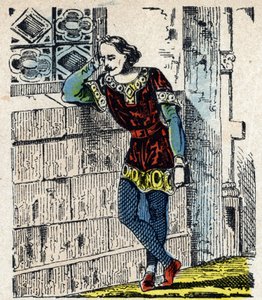 Portrett av prins Charles av Lower Lotharingie (Charles I av Lorraine) (953-991) omslutter i Orleans i 991 (Charles, hertug av Lower Lorraine fengslet av Hugh Capet i Orleans, hvor han døde kort tid senere, 991) Bilde av Epinal Privat fra 1800-tallet av French School