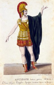 Portrett av Prosper Derivis (1808-1880) i rollen som Antigone i den lyriske tragedien "Olympia" av Gaspare Spontini (1774 - 1851) italiensk komponist. av French School