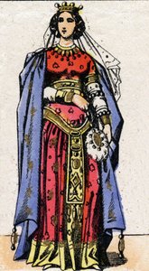 Portrett av dronning Nantilde (ca. 610-642). av French School