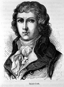 Portrett av Saint-Just (1767 - 1794) - i "" The History of France"" av Henri Martin av French School