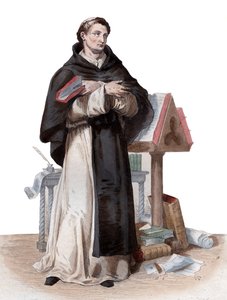 Portrett av Saint Bernard de Clairvaux (1090-1153), fransk abbed og byggmester av den reformerende cistercienserordenen. av French School