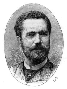 Portrait of Sebastian Julian Gayarre Garjon (1844-1890), Spanish tenor. Engraving in “” Le Monde Illustré””, March 20 av French School
