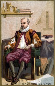 Portrait of Solomon de Caus (1576-1626). Chromolithography of the late 19th century. av French School