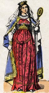 Portrett av Ultrogothe (død etter 566-567) Dronning av Frankrike og kone til Childebert 1. av French School