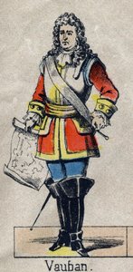 Portrait of Vauban Sebastien the Prestre (1633-1707), marechal of France. Image of Epinal from the end of the 19th century. Private collection. av French School