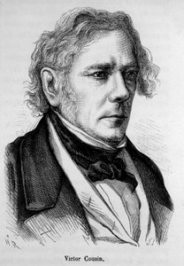 Portrett av Victor Cousin (1792 - 1867), fransk filosof - i "" L'Histoire de France "" av Henri Martin av French School