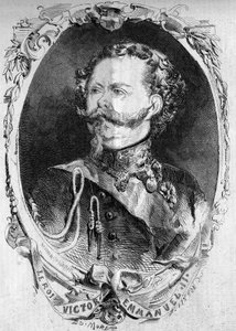 Portrett av Victor Emmanuel II (Vittorio Emanuele) (Victor-Emmanuel) (1820-1878), konge av Sardinia og fremtidig konge av Italia. Gravering i "" Le Monde Illustré"" nr. 95 av 5. februar 1859. av French School