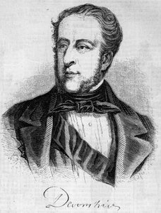 Portrait of William Spencer Cavendish (1790-1858), Duke of Devonshire. Engraving in “” Le Monde Illustré”” n°45 of 20 February 1858. av French School