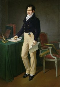 Portrett av en ung mann som holder Journal des Sourds-Muets et Aveugles, ca. 1830-40