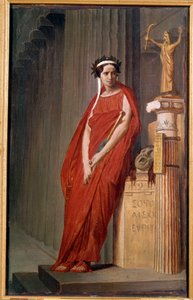 Portrett av komiker Elisabeth Felix kalt Mademoiselle Rachel (1821-1858) legemliggjør tragedien Painting de l