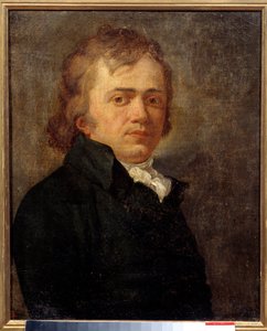 Portrett av mann en gang identifisert som Andre Chenier (1762-1794), fransk royalistisk poet. Anonymt fransk maleri av French School