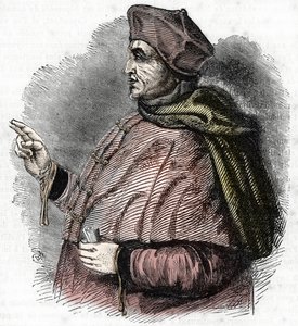 Portrett av Eveque Pierre Cauchon (1371-1442) Autoriserende offiser for prosessene til Jeanne d'Arc (Portrett av Pierre Cauchon biskop av Beauvais) Gravering av French School