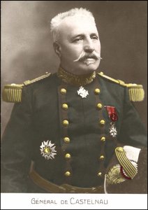Portrett av den franske generalen Noel Edouard de Curieres de Castelnau (1851-1944). sd postkort fra 1900-tallet. av French School
