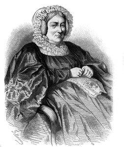 Portrett av Marquise de La Rochejaquelein (La Rochejaquelein) (nee Marie Louise Victoire de Donnissan eller Donissan) (1772-1857), fransk forfatter. Gravering fra 1858. av French School