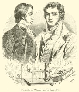 Portretter av Wheatstone og Ampere av French School