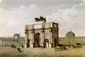 Postkort av Triumfbuen du Carrousel, Paris av French School