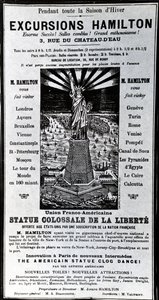 Plakatreklame-utflukter Hamilton, ca. 1890 av French School
