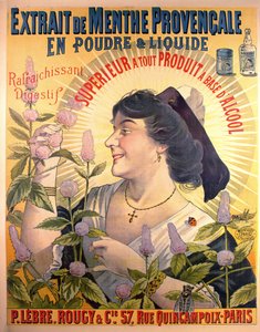 Plakatreklame Extrait de Menthe Provencale French Digestive