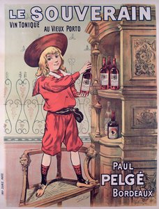 Plakatannonsering Le Souverain, fransk tonicvin laget av Paul Pelge