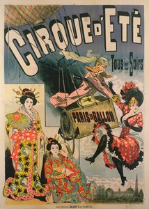 Plakat som reklamerer for Paris en Ballon på Cirque d