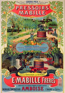 Plakatannonsering Pressoirs Mabille, på Exposition Universelle, Paris, 1900