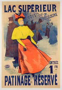 Plakat som reklamerer for en skøytebane på Lac superieur i Bois de Boulogne