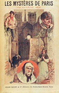 Plakatreklame les Mysteres de Paris av Eugene Sue (1804-57) utgitt i avdrag av Editions Jules Rouff, sent på 1800-tallet