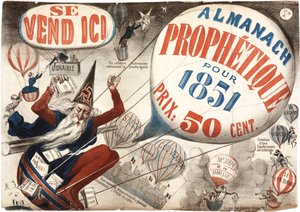 Plakat som reklamerer for Almanach Prophetique, 1851