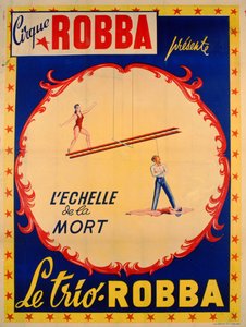Plakat som reklamerer for dødsstigen på Cirque Robba