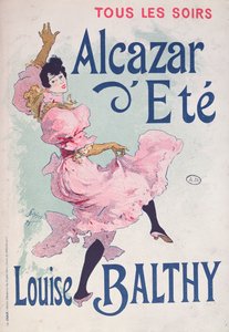 Plakat for Alcazar dEté, med Louise Balthy i hovedrollen, 1893