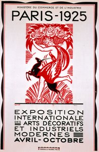 Plakat for den internasjonale utstillingen for moderne dekorativ og industriell kunst, Paris av French School