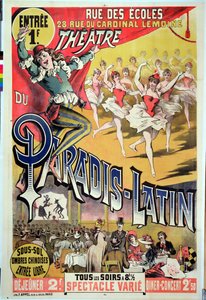 Plakat for Theatre du Paradis Latin, ca. 1880-90