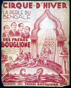 Plakat for showet til brødrene Bouglione "The Pearl of Bengal"" på Cirque d