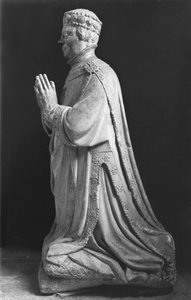 Berende knelende skikkelse av hertug Jean de Berry (1340-1416) greve av Poitiers, 1400-1700-tallet av French School
