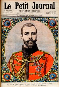 Prins Nicholas Alexandrovich, arving til den russiske tronen (fremtidig keiser og tsar Nicholas II) Prins Nicholas Alexandrovich, storhertug av tronen i Russland. Illustrasjon for Le Petit Journal av French School