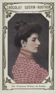 Prinsesse Helene, av Serbia (farget bilde) av French School