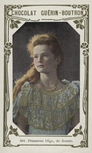 Prinsesse Olga av Russland (farget bilde) av French School