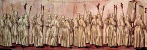 Procession of the White Penitents eller Henry III av French School