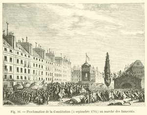 Forkynnelse av grunnloven, 4. september 1791, ved de uskyldiges mars av French School