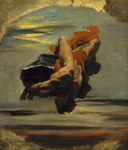 Prometheus Falling from the Rock (olje på lerret) av French School