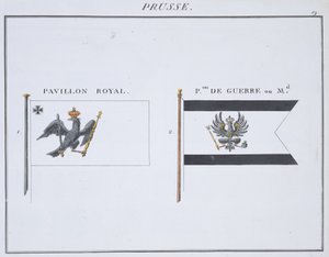 Prøyssiske flagg, fra en fransk bok med flagg, ca. 1819 av French School