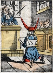 Punishment at school: Pupil punished, with a donkey cap. Epinal imaging from the end of the 19th century. av French School