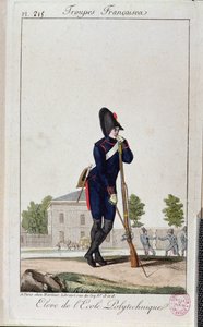 Elev fra Polytechnique, fra Troupes Francaises c.1805 av French School