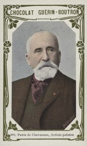 Puvis de Chavannes, maler (farget bilde) av French School