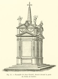 Jean Chastels pyramide, reist foran døren til Palais de Justice av French School