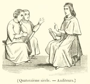 Det fjortende århundre, Revisorer (gravering) av French School